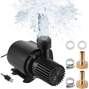 Yemaesre-Pompe À Eau Dc12v 800l/H 5m, 15w Brushless Pompe À Eau Submersible, Mini Pompe D'aquarium, Petite Pompe Fontaine, Pompe De Fontaine Silencieuse Pour Fontaine Solaire, Bassin, Système De Circ - Neuf