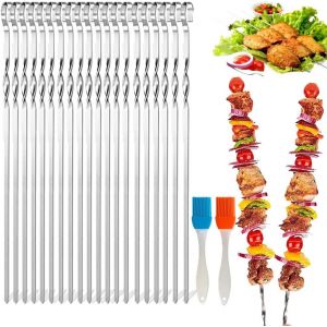 Brochettes Pour Barbecue,20pcs Brochettes De Barbecue,Brochettes En Acier Inoxydable Bbq Brochettes Brochette S Pour Barbecue Viande L&eacute;gumes A - Neuf