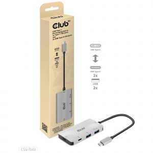 CLUB3D CSV-1543 station d'accueil USB 3.2 Gen 2 (3.1 Gen 2) Type-C Noir et Argent - Neuf