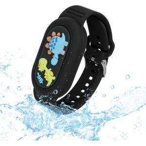 MEVRONISSHOP-Bracelet pour Samsung Galaxy SmartTag 2, Support de Bracelet de Dessin Anim&eacute; en Silicone &Eacute;tanche Compatible avec Samsung Smart Tag 2, pour Enfants, Personnes &Acirc;g&eacute;es (Noir) - Neuf