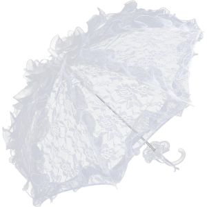 Parapluie De Mariage En Dentelle Automatique D&eacute;sir&eacute;e Noir I Blanc - Neuf