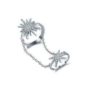 Populaire Unisexe Cuivre Bague Strass Brillant D&eacute;coration Bijoux D&eacute;licats Pour Mariage (#6) - Neuf