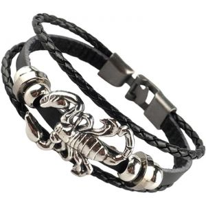 Eryi-Bracelet Femme Argent Scorpion Bijoux Femme Perles Femme Pierre Naturelle Couple Amoureux Pour 2 Amitié Femme Ado Fille Bracelet En Commun Couple - Neuf
