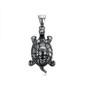 Collier Petite Tortue Cr&eacute;atif Pour Hommes Et Femmes, En Acier Inoxydable, Hip Hop, Pendentif Animal Unique, Amulette, Bijoux, Livraison Directe--No Chain - Neuf