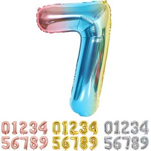 Foil Ballons Chiffre 7 D&eacute;grad&eacute; Bleu, Grands Ballon Num&eacute;ro 0 1 2 3 4 5 7 8 10-19 20-29 30-39 40 50 60 70 80 90 100, D&eacute;coration Pour Mariages Party Et Anniversaires F&ecirc;te - Neuf