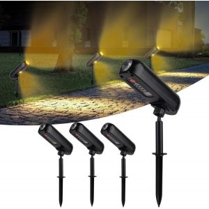 Lot De 4 Spot Solaire 3000k Lampe Solaire Exterieur Etanche Ip65 Projecteur Solaire Exterieur 2 Modes Eclairage Exterieur Solaire Luminaire Exterieur Solaire Pour Jardin Allée Chemin Cour - Neuf