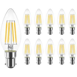 SJZG-B15 C35 4W Edison Led Ampoules, B15 Baïonnette Tête, Équivalent 40 Watts, 2700K Blanc Chaud, Ac 220-240V, 400 Lumens, Protection Oculaire, Pack De 10, Non Dimmable, Lustre. - Neuf