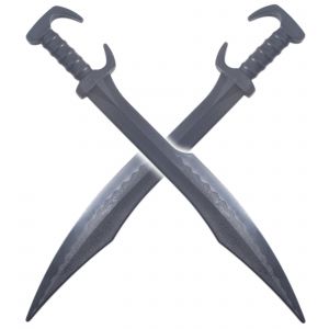 Pack 2 Epees 300 Polypropylene Glaive Leonidas Spartiate D&eacute;coration - Neuf