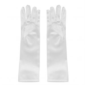 Hjlian Robe De Mariee Pour Fille, Gants, Noud Papillon, Robes De Soiree Formelles, Mitaines Courtes (Blanc L) - Neuf