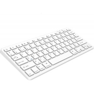 KAL-Clavier Bluetooth Sans Fil Compatible Avec Ipad 10.2'/9.7', Pro 11'/12.9', Air/Mini, Iphone, Windows, Ios, Android (Blanc) - Neuf