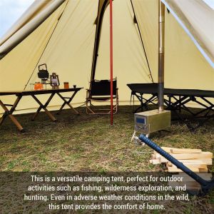 4-6 Personnes Tipi Tente Chaude Avec PoêLe Jack Camping Pyramide Tipi Tente Pour Camping Sac à Dos RandonnéE - Neuf
