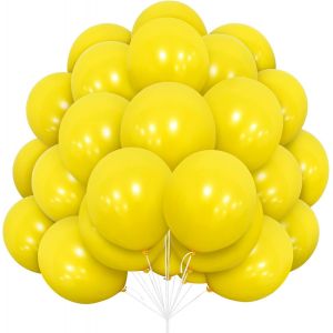 Ballons Jaune, 30 Pcs Ballons Jaunes En Latex 12 Pouces 30,5 Cm Ballon Jaune Avec Ruban Pour Femmes Gar&ccedil;ons Filles Anniversaire F&ecirc;te Halloween Pique-Nique Douche De Mari&eacute;e D&eacute;corations F&ecirc;te Detourneso - Neuf