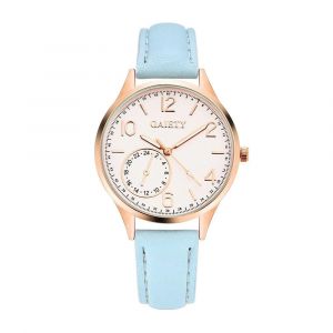 Gaiety Femmes Mode Pu Cuir Montre Analogique Quartz Montre-Bracelet (Bleu Ciel) - Neuf