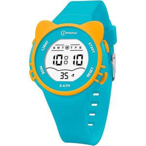 Montre Digitale Enfant Pour Enfants Avec Motif De Chat - Aqsacokiya - 3atm Etanche Quartz Bracelet Souple Pour 4-12 Ans - Neuf