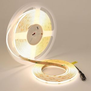 Chenquansarl-24v Cob Ruban Led 10m Blanc Naturel, Band Led 4000k Cri 90, Haute Luminosité 7000lm 384led/M Ip20 Non Étanche Autocollant Flexible Pour Maison Chambre Cuisine - Neuf