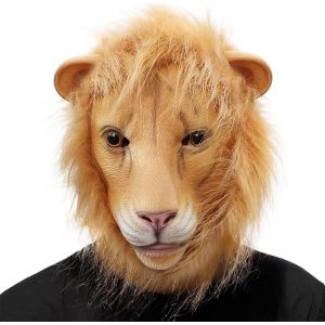 Masque de Latex T&ecirc;te Animale Lion,Animal Masques Complets pour La F&ecirc;te Costum&eacute;e d'Halloween,Carnival Cosplay,Accessoires,F&ecirc;te de Danse du Festival de No&euml;l Masquerade - Neuf