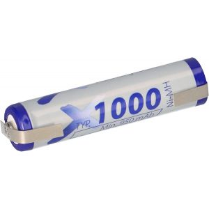 Batterie micro AAA NI-MH 1,2 V 1000 mAh U &agrave; souder rechargeable + faible auto-d&eacute;charge - Neuf
