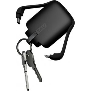 TAU - Power Bank avec Porte Cl&eacute;, 5V Batterie Externe Portable avec Cable USB c et Cable Lightning + Micro USB - Powerbank USB c, Batterie Charge Externe, Magn&eacute;tique et Compacte, Vert - Neuf