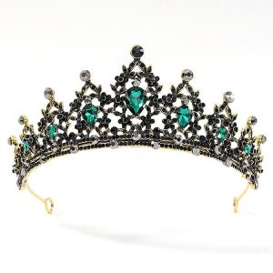 Diad&egrave;me De Mariage Couronne Baroque Noire Diad&egrave;me De Mari&eacute;e Diad&egrave;me De Cristal Strass Couronne Diad&egrave;me - Neuf