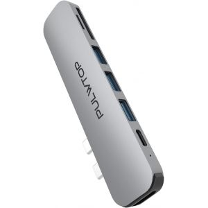 7 en 2 Adaptateur Macbook Air Multiport USB C HUB,HDMI 4K 60Hz,3 USB 3.0,USB C Thunderbolt 3,Carte SD/TF Station d'accueil USB C Compatible Macbook/Macbook Air/Macbook Pro 2020/2019/2018,etc - Neuf