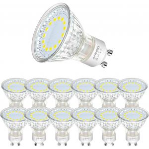Yemaesre-Ampoules Led Gu10, 4w Équivalent50w, 420lm, Blanc Froid 6500k, 120° Larges Faisceaux, Ampoule Led Spot, Lot De12 - Neuf