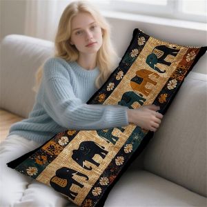 Éléphant Coussin De Grossesse 50x130cm Oreiller De Corps Nationalité Housse Coussin Pour Dormeur Long Sur Le Côté, Traversin Oreiller De Corps Pillow Case, Pour La Maison Chambre Lit Canapé Lyd-610 - Neuf