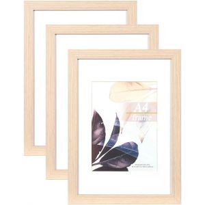 Cmwx-Lot De 3 Cadres Photo A4 - Bois De Ch&ecirc;ne - Plexiglas - Cadre Photo - Cadre Photo A4 - Neuf