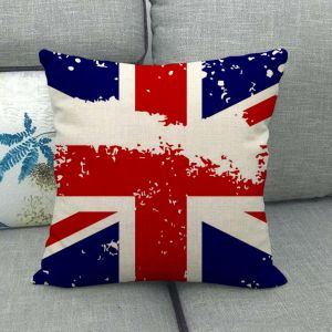 Ensemble De 4 Vintage Drapeau Britannique Union Jack Motif Taies D'oreiller 45 X 45 Cm (Style C) - Neuf