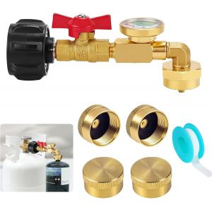 Ulteronixshop-Indicateur de Gaz Propane, R&eacute;gulateurs de Pression de Gaz avec Indicateurs de Niveau de Gaz Propane, Jauge pour R&eacute;servoir de Propane en M&eacute;tal pour Les Barbecues Camping Chauffages - Neuf