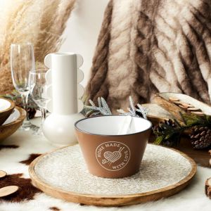 Bol En Relief En Grès 50 Cl Collection Tricot Et Saveurs Terracotta - Neuf