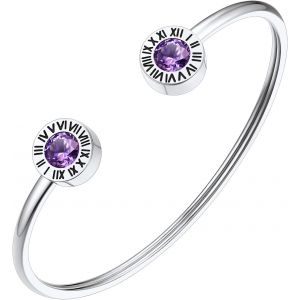 Adjustable Open Bracelets Women Girls Bracelet Silver/Gold Stainless Steel Birthstone Roman Numeral Jewellery Gift Mother's Day Birthday Valentine's Day - Neuf