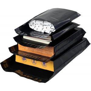 lbgwp60-Emballage Colis Vinted Noir Sac D'Expédition En Plastique 100Pcs Pochette Envoie Colis Vinted De Étanches/Autoadhésifs/Résistants Déchirure Enveloppe Plastique Expedition Tailles Mélangées - Neuf