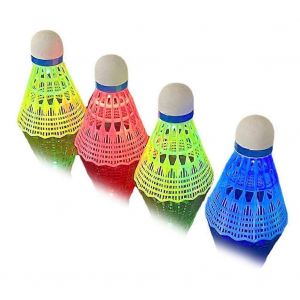 Lot De 4 Balles De Badminton Lumineuses Led En Mousse Plastique Sport Badminton Volants Lumineux Ensemble De Badminton Multicolore Ref : 1828 - Neuf