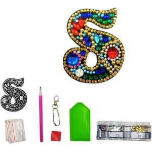 Lettres S Diy Diamant Peinture Porte-Clés Rétro Diamond Painting Porte-Clés Double Face En Acrylique Diy Art Strass Peinture Kits Pour Pendentif Sac Décor Broche - Neuf