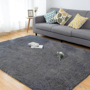 Tapis Gris Tapis De Salon Super Doux Chambre &Agrave; Coucher Grands Tapis Tapis Antid&eacute;rapants Tapis (Gris,100 X 160cm) - Neuf