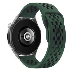 Typi-22mm 20mm Silicone Strap For Huawei Watch Gt4 Gt2 Gt3 Se Pro Watch4 46mm/Gt Runner/Ultimate Sports Breathable Bracelet Watchband|Deep Green|20mm Watch Strap - Neuf