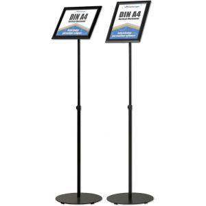 Support D'Information En Acier Noir,R&eacute;glable En Hauteur,Robuste. Pour Utilisation En Format Paysage / Portrait (A4) - Neuf