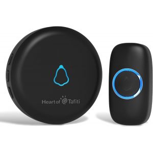 Kalanka-Sonnette Sans Fil, &Eacute;tanche Ip55, Port&eacute;e De Signal &Eacute;tendue, Kit De Carillon &Eacute;lectronique Avec R&eacute;cepteurs &Agrave; Led Enfichables Pour La Maison, Noir - Neuf