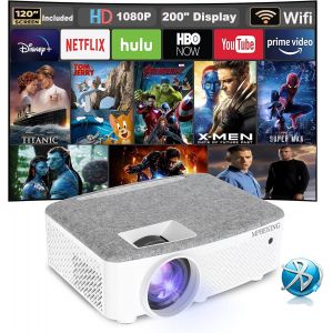 CHECARZHN--NO1-Videoprojecteur, Videoprojecteur Wifi Bluetooth, 7500 Lumen Mini Projecteur Supporte 1080P Full Hd, Home Cinéma Projecteur Avec 200¿ - Neuf