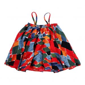 Jupe Debardeur Sans Manches Pour Enfant, Tenue Decontractee D'ete, De Plage, De Princesse (Rouge, 90 Cm) - Neuf