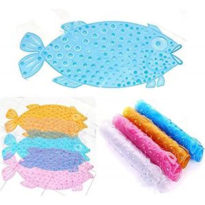 KAL-Tapis De Salle De Bain Douche Antidérapant En Forme De Poisson(Bleu) - Neuf