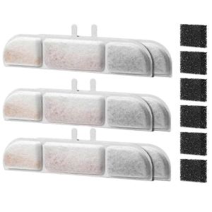 Filtres De Rechange Pour Fontaine &Agrave; Eau Pour Animaux De Compagnie 84 Oz/2,5 L,Filtre &Agrave; Eau Triple Filtration Pour Chat,6 Pi&egrave;ces - Neuf