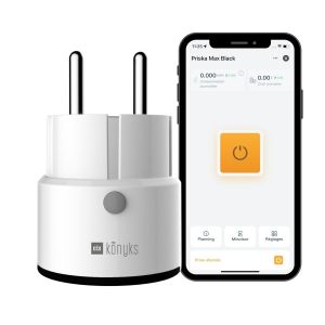 Mini Prise Intelligente Priska Max Black, Wi-Fi+BT 16A FR, Suivi avanc&eacute; de la consommation, Plannings & Sc&eacute;narios, Contr&ocirc;le vocal Alexa, Google Home, compatible Tuya et Smartlife, - Neuf