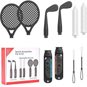 Kal-Kit D'accessoires De Sport Pour Nintendo Switch 2 - Tennis, Golf & Chambara, Pack Familial Compatible Avec Switch 2 Sports, Pack Switch 2 Familial Pour Jeux Sportifs, Switch 2 Sports Bundle - Neuf