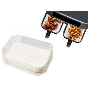 Lot De 100 Feuilles De Papier Cuisson Jetables Rectangulaires Pour Friteuse &Agrave; Air, Blanches - Neuf