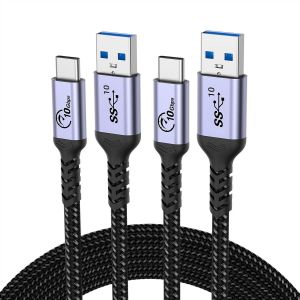 C&acirc;ble Usb C Pour Voiture Android [2m 2 Pack], 10gbps Transfert De Donn&eacute;es Usb A Vers C&acirc;ble Usb C, Compatible Avec Les Jeux De Voiture, Chargeur De Voiture, Iphone 16/15, Samsung Galaxy[Z1579] - Neuf
