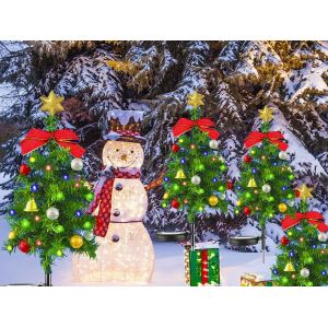 Guirlande lumineuse solaire multicolore pour sapin de No&euml;l, d&eacute;coration ext&eacute;rieure de jardin - Lot de 2 - Neuf