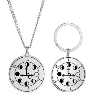 Kal-Collier De Lilith Pour Hommes Femmes Hécate Gothique Phase De Lune Lilith Déesse Pendentif Sigil Lucifer Signe Mythologie Païen Bijoux Cadeau - Neuf
