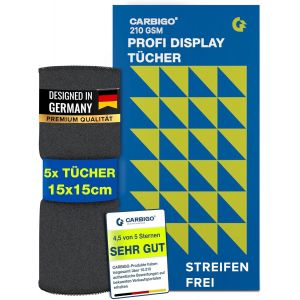 Chiffon Professionnel en Microfibre pour Écran - 210 g/m² - Nettoyage Sans Traces des Lunettes et Écrans - Innovant - 15 x 15 cm (5) - Neuf