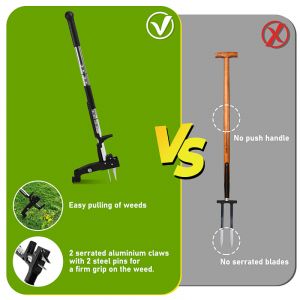 1x D&eacute;sherbeur Pissenlit D&eacute;sherbeur avec p&eacute;dales 100 cm de long Avec 4 griffes Aides au jardinage noir - Neuf